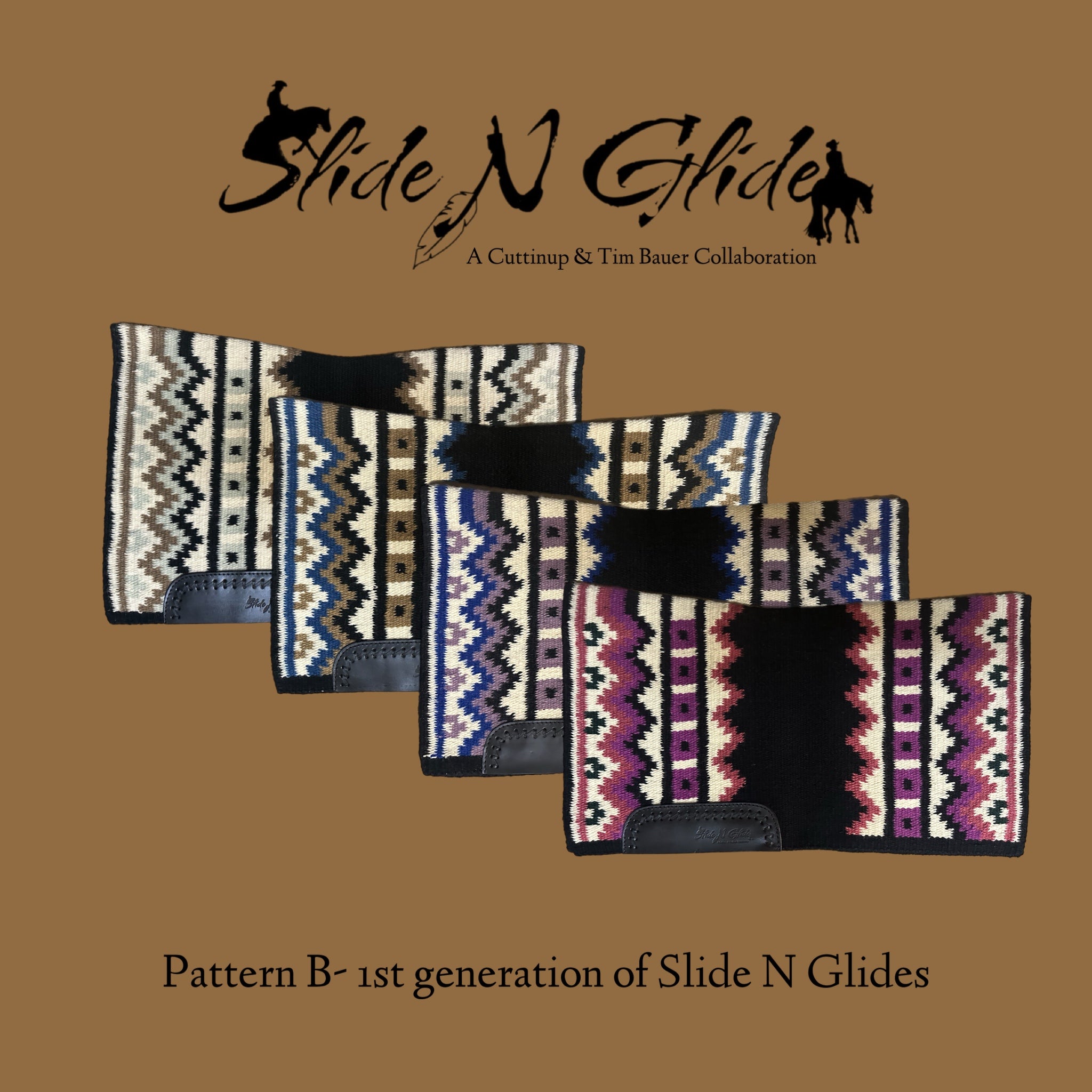 Slide N Glide B pattern with black base – Cuttinup Show Blankets LLC