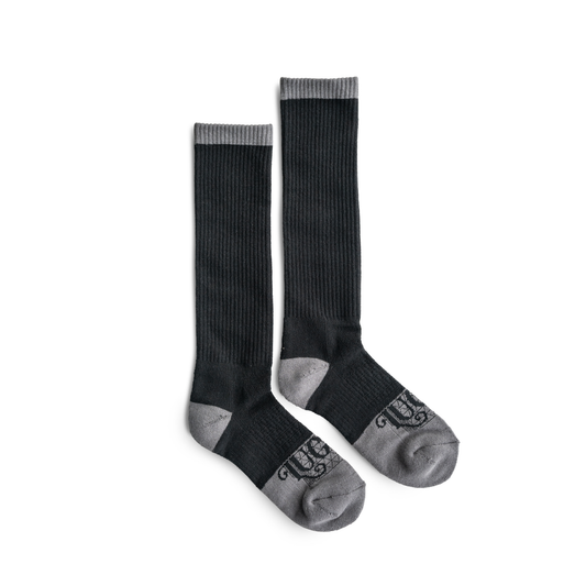 The Cowboy Black/ Gray Performance Boot Socks